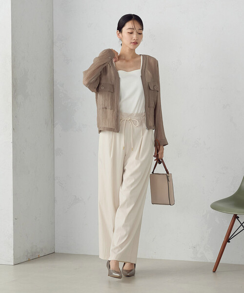 COMME CA ISM(コムサイズム)の「シアー Vネックブルゾン(ブルゾン・レディース・チャコール/モカ・MEDIUM/LARGE)」の8枚目の写真