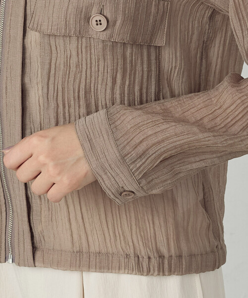 COMME CA ISM(コムサイズム)の「シアー Vネックブルゾン(ブルゾン・レディース・チャコール/モカ・MEDIUM/LARGE)」の15枚目の写真