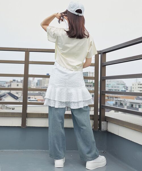 MAJESTIC LEGON(マジェスティックレゴン)の「エンブロイダリーロゴクロップドT(Tシャツ/カットソー・レディース・イエロー/ピンク系その他2/ブラック系その他/ピンク/ブラック・MEDIUM)」の10枚目の写真