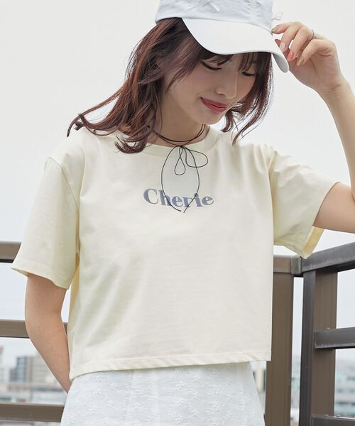 MAJESTIC LEGON(マジェスティックレゴン)の「エンブロイダリーロゴクロップドT(Tシャツ/カットソー・レディース・イエロー/ピンク系その他2/ブラック系その他/ピンク/ブラック・MEDIUM)」の11枚目の写真