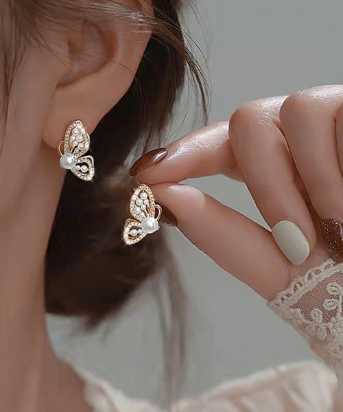 セール】ピアス レディース バタフライピアス韓国（ピアス（両耳用