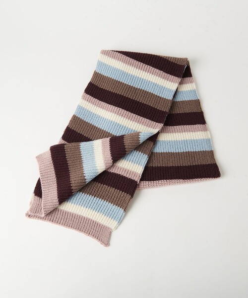 BEAUTY&YOUTH UNITED ARROWS（ビューティーアンドユースユナイテッドアローズ）の「リブニット マルチボーダー マフラー（ストール/ショール・レディース・ライトブルー/ケリー・FREE）」の6枚目の写真