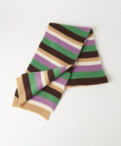 BEAUTY&YOUTH UNITED ARROWS（ビューティーアンドユースユナイテッドアローズ）の「リブニット マルチボーダー マフラー（ストール/ショール・レディース・ライトブルー/ケリー・FREE）」の9枚目の写真