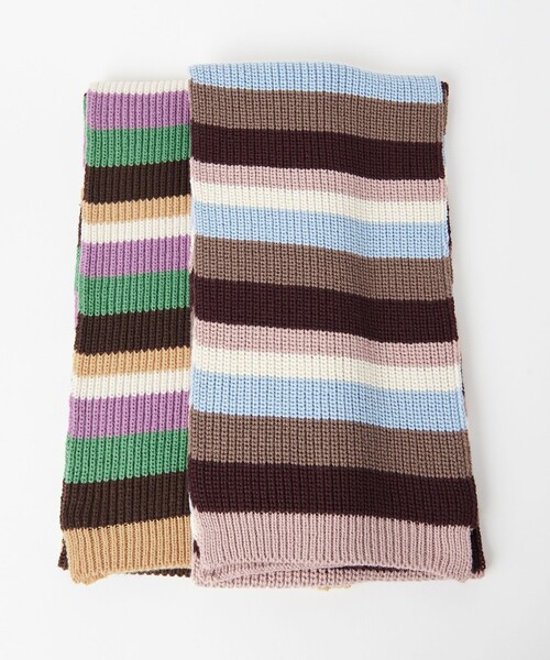 BEAUTY&YOUTH UNITED ARROWS（ビューティーアンドユースユナイテッドアローズ）の「リブニット マルチボーダー マフラー（ストール/ショール・レディース・ライトブルー/ケリー・FREE）」の12枚目の写真