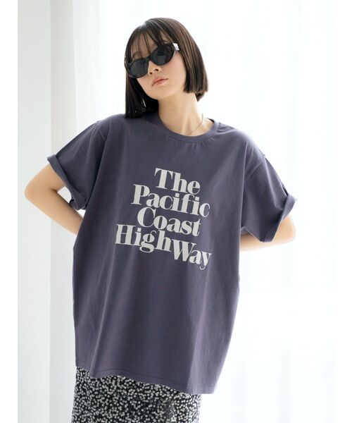 Ungrid（アングリッド）の「ヴィンテージウォッシュロゴビッグTee（Tシャツ/カットソー・レディース・ネイビー/ブルー/オレンジ/グリーン/アイボリー・FREE）」の6枚目の写真
