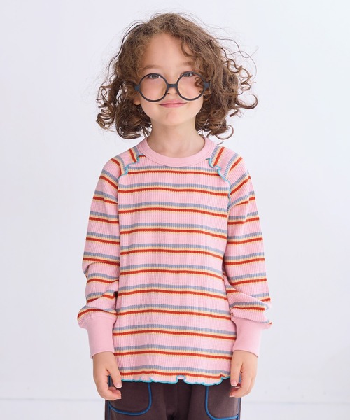 HOGAN RANCH WEAR（ホーガンランチウエア）の「ワッフルメローカットソー（Tシャツ/カットソー・キッズ・ライトブルー/オフホワイト/ラベンダー/ミント/グリーン/ピンク/ライトグレー・80/90/100/110/120/130/140/150）」の7枚目の写真