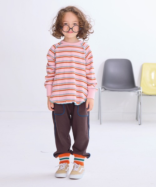 HOGAN RANCH WEAR（ホーガンランチウエア）の「ワッフルメローカットソー（Tシャツ/カットソー・キッズ・ライトブルー/オフホワイト/ラベンダー/ミント/グリーン/ピンク/ライトグレー・80/90/100/110/120/130/140/150）」の18枚目の写真