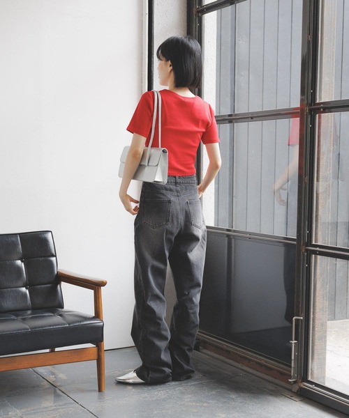 3.3 Field Trip (3.3フィールドトリップ)の「3.3 Field Trip/フロントリボンT(Tシャツ/カットソー・レディース・ネイビー/ホワイト/レッド・FREE)」の6枚目の写真