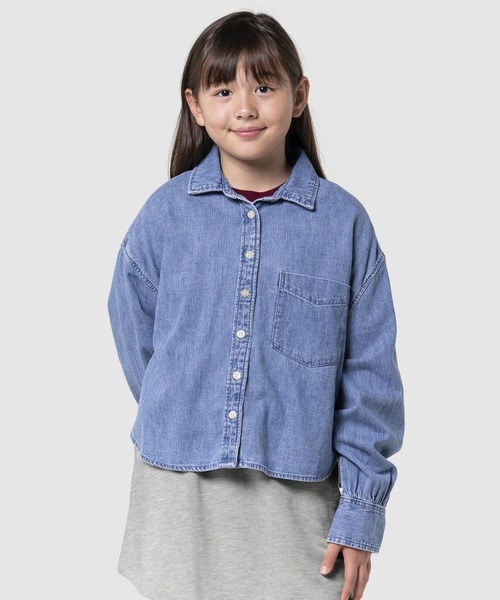 GAP（ギャップ）の「オーバーサイズ デニムシャツ (キッズ)（シャツ/ブラウス・キッズ・インディゴブルー・130cm/120cm/110cm/150cm/140cm/160cm）」の9枚目の写真