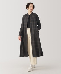 婦人 両面起毛フランネル スタンドカラー長袖ワンピース