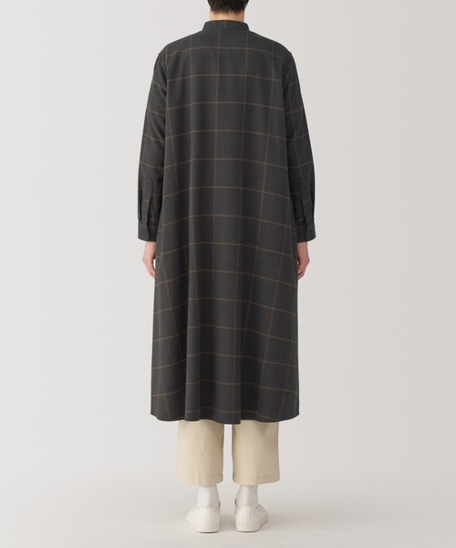 無印良品(ムジルシリョウヒン)の「婦人 両面起毛フランネル スタンドカラー長袖ワンピース(ワンピース・レディース・ダークグリーン/ブラウン系/ベージュ系/ダークネイビー・XL/L/M/S)」の7枚目の写真