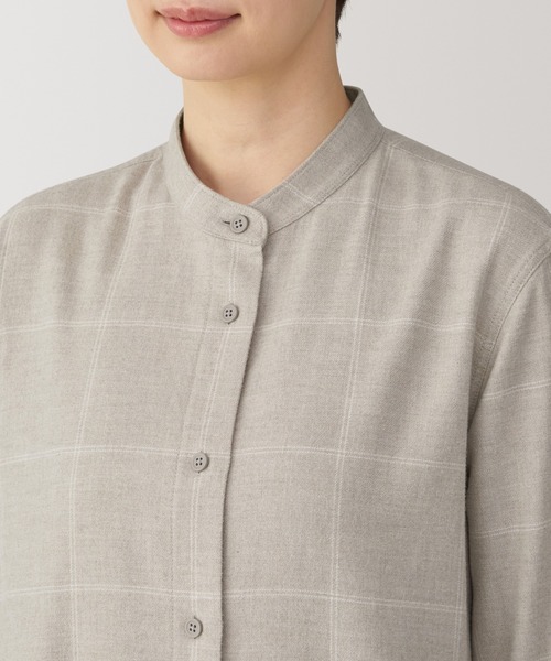 無印良品(ムジルシリョウヒン)の「婦人 両面起毛フランネル スタンドカラー長袖ワンピース(ワンピース・レディース・ダークグリーン/ブラウン系/ベージュ系/ダークネイビー・XL/L/M/S)」の15枚目の写真