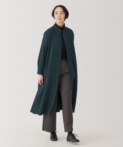 無印良品(ムジルシリョウヒン)の「婦人 両面起毛フランネル スタンドカラー長袖ワンピース(ワンピース・レディース・ダークグリーン/ブラウン系/ベージュ系/ダークネイビー・XL/L/M/S)」の19枚目の写真