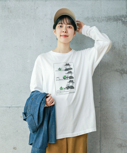 PAR ICI(パーリッシィ)の「Daily Routine ロンT(Tシャツ/カットソー・レディース・ホワイト/グレー・FREE)」の1枚目の写真