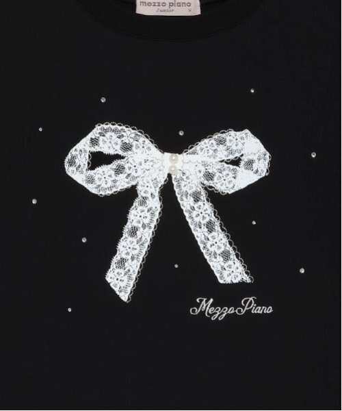 mezzo piano Junior(メゾピアノジュニア)の「袖チュールレイヤードTシャツ(Tシャツ/カットソー・キッズ・ライトピンク/ブラック/オフホワイト・S/M/L)」の6枚目の写真