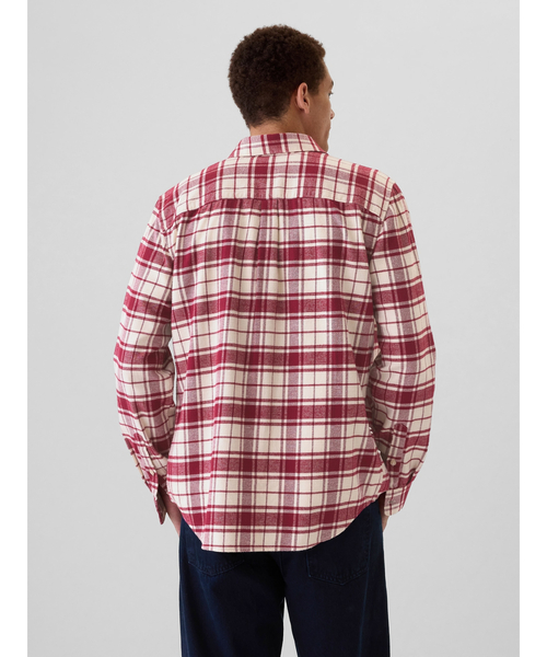 GAP（ギャップ）の「オーガニックコットン フランネルシャツ（シャツ/ブラウス・メンズ・マルチ/グレー/チェック/イエロー/ブラウン/ホワイト×レッド・XS/S/M/L/XL）」の8枚目の写真