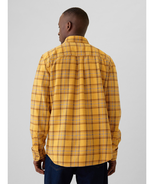 GAP（ギャップ）の「オーガニックコットン フランネルシャツ（シャツ/ブラウス・メンズ・マルチ/グレー/チェック/イエロー/ブラウン/ホワイト×レッド・XS/S/M/L/XL）」の10枚目の写真