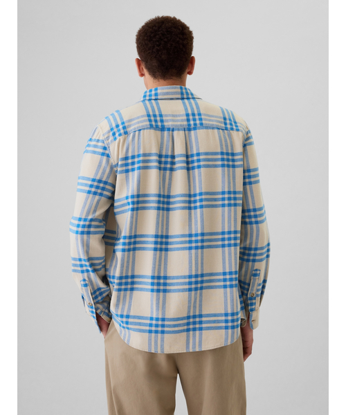 GAP（ギャップ）の「オーガニックコットン フランネルシャツ（シャツ/ブラウス・メンズ・マルチ/グレー/チェック/イエロー/ブラウン/ホワイト×レッド・XS/S/M/L/XL）」の12枚目の写真