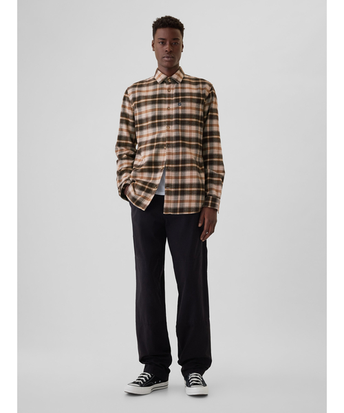 GAP（ギャップ）の「オーガニックコットン フランネルシャツ（シャツ/ブラウス・メンズ・マルチ/グレー/チェック/イエロー/ブラウン/ホワイト×レッド・XS/S/M/L/XL）」の18枚目の写真