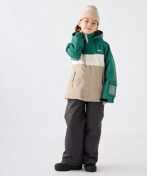 FILA(フィラ)の「スノーウェア上下セット(スポーツグッズ・キッズ・レッド/グリーン・130/140/150/160)」の2枚目の写真