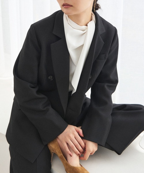 Deuxieme Classe ダブルブレストジャケット ネイビー サイズ38 Deuxieme Classe ダブルブレストジャケット ネイビー サイズ38