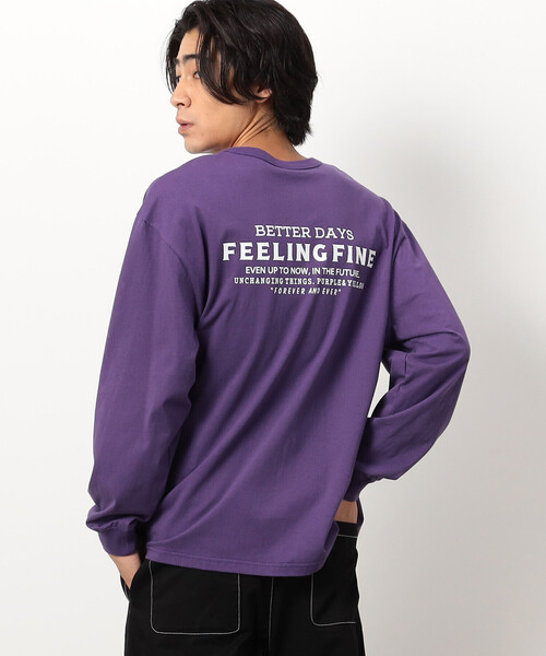 Purple&Yellow（パープルアンドイエロー）の「刺繍×プリント長袖クルーネックＴシャツ（Tシャツ/カットソー・メンズ・ホワイト/パープル/ブラック・SMALL/MEDIUM/LARGE）」の5枚目の写真