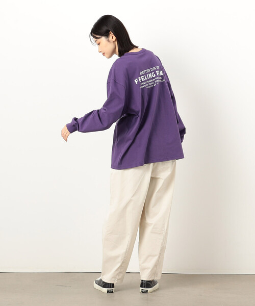 Purple&Yellow（パープルアンドイエロー）の「刺繍×プリント長袖クルーネックＴシャツ（Tシャツ/カットソー・メンズ・ホワイト/パープル/ブラック・SMALL/MEDIUM/LARGE）」の7枚目の写真