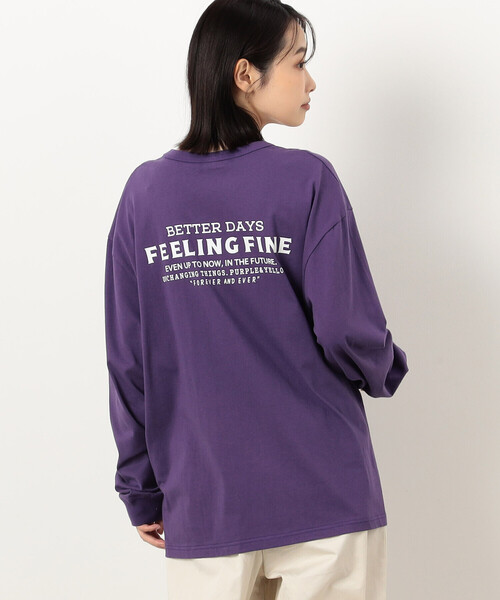 Purple&Yellow（パープルアンドイエロー）の「刺繍×プリント長袖クルーネックＴシャツ（Tシャツ/カットソー・メンズ・ホワイト/パープル/ブラック・SMALL/MEDIUM/LARGE）」の11枚目の写真