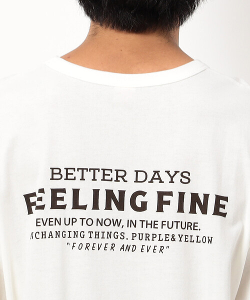 Purple&Yellow（パープルアンドイエロー）の「刺繍×プリント長袖クルーネックＴシャツ（Tシャツ/カットソー・メンズ・ホワイト/パープル/ブラック・SMALL/MEDIUM/LARGE）」の16枚目の写真