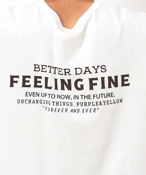 Purple&Yellow（パープルアンドイエロー）の「刺繍×プリント長袖クルーネックＴシャツ（Tシャツ/カットソー・メンズ・ホワイト/パープル/ブラック・SMALL/MEDIUM/LARGE）」の19枚目の写真
