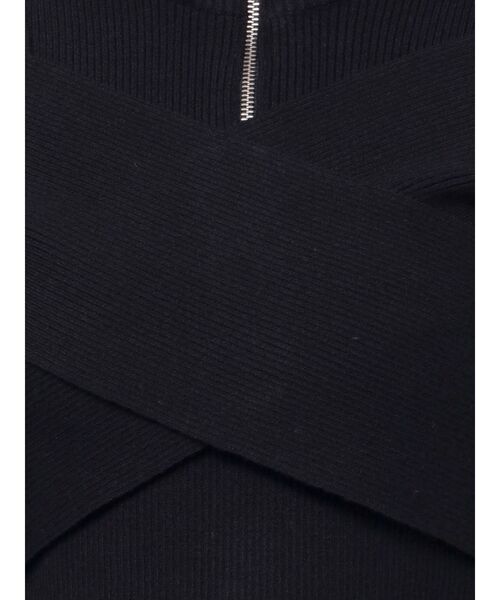 MURUA(ムルーア)の「カシュクールハーフジップトップス(ニット/セーター・レディース・ダークオレンジ/ブルー/ブラック/ベージュ・FREE)」の17枚目の写真