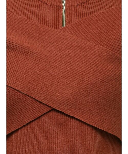 MURUA(ムルーア)の「カシュクールハーフジップトップス(ニット/セーター・レディース・ダークオレンジ/ブルー/ブラック/ベージュ・FREE)」の18枚目の写真