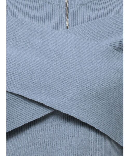 MURUA(ムルーア)の「カシュクールハーフジップトップス(ニット/セーター・レディース・ダークオレンジ/ブルー/ブラック/ベージュ・FREE)」の20枚目の写真