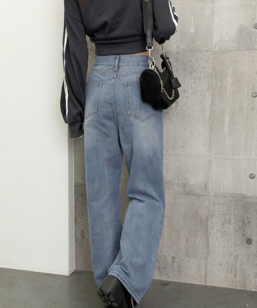 Miniministore(ミニミニストア)の「ダメージデニムパンツ レディースおしゃれ(デニムパンツ・レディース・ブルー・S/XL/L/M)」の9枚目の写真