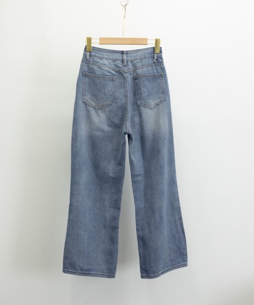 Miniministore(ミニミニストア)の「ダメージデニムパンツ レディースおしゃれ(デニムパンツ・レディース・ブルー・S/XL/L/M)」の6枚目の写真
