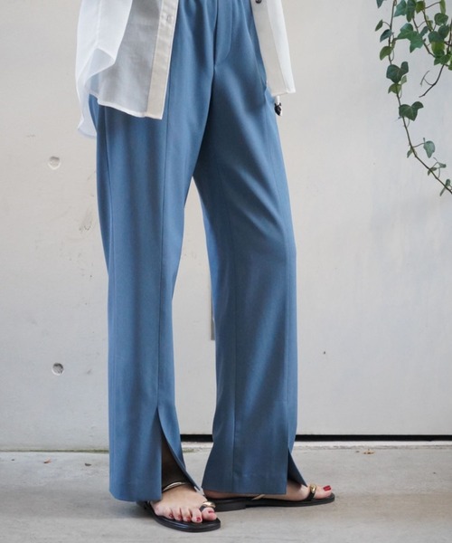 qualite(カリテ)の「【美脚】2WAYストレッチセンターベンツパンツ/オフィスカジュアル【WEB限定/新色入荷】(スラックス・レディース・ブルー/チャコールグレー/グレイッシュベージュ/ブラック・34/36/38/40)」の9枚目の写真