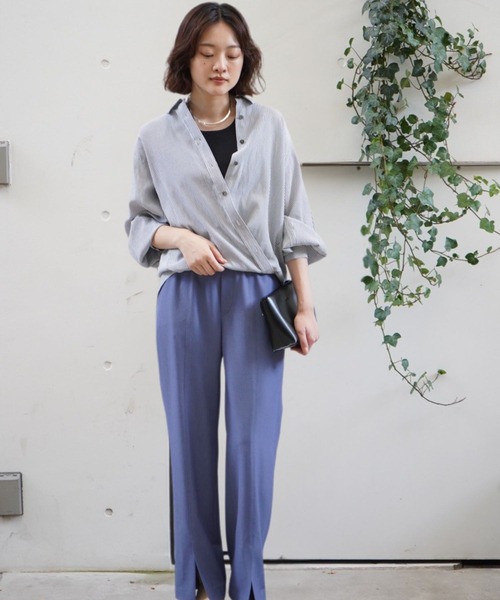 qualite(カリテ)の「【美脚】2WAYストレッチセンターベンツパンツ/オフィスカジュアル【WEB限定/新色入荷】(スラックス・レディース・ブルー/チャコールグレー/グレイッシュベージュ/ブラック・34/36/38/40)」の15枚目の写真