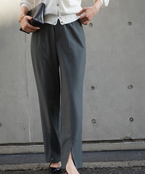 qualite(カリテ)の「【美脚】2WAYストレッチセンターベンツパンツ/オフィスカジュアル【WEB限定/新色入荷】(スラックス・レディース・ブルー/チャコールグレー/グレイッシュベージュ/ブラック・34/36/38/40)」の20枚目の写真
