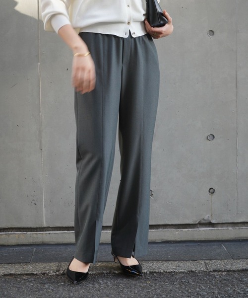 qualite(カリテ)の「【美脚】2WAYストレッチセンターベンツパンツ/オフィスカジュアル【WEB限定/新色入荷】(スラックス・レディース・ブルー/チャコールグレー/グレイッシュベージュ/ブラック・34/36/38/40)」の21枚目の写真