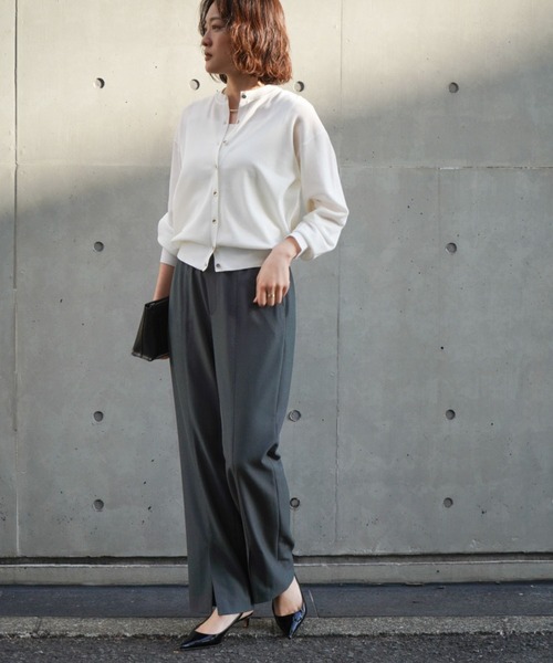 qualite(カリテ)の「【美脚】2WAYストレッチセンターベンツパンツ/オフィスカジュアル【WEB限定/新色入荷】(スラックス・レディース・ブルー/チャコールグレー/グレイッシュベージュ/ブラック・34/36/38/40)」の22枚目の写真