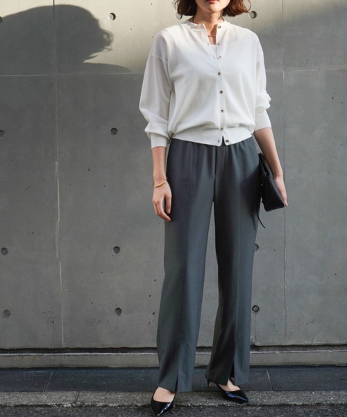 qualite(カリテ)の「【美脚】2WAYストレッチセンターベンツパンツ/オフィスカジュアル【WEB限定/新色入荷】(スラックス・レディース・ブルー/チャコールグレー/グレイッシュベージュ/ブラック・34/36/38/40)」の5枚目の写真