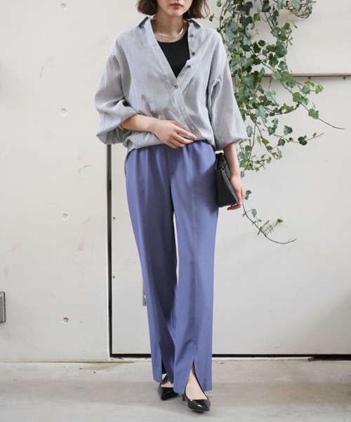 qualite(カリテ)の「【美脚】2WAYストレッチセンターベンツパンツ/オフィスカジュアル【WEB限定/新色入荷】(スラックス・レディース・ブルー/チャコールグレー/グレイッシュベージュ/ブラック・34/36/38/40)」の17枚目の写真
