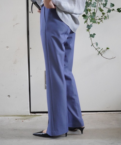 qualite(カリテ)の「【美脚】2WAYストレッチセンターベンツパンツ/オフィスカジュアル【WEB限定/新色入荷】(スラックス・レディース・ブルー/チャコールグレー/グレイッシュベージュ/ブラック・34/36/38/40)」の18枚目の写真