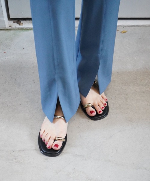 qualite(カリテ)の「【美脚】2WAYストレッチセンターベンツパンツ/オフィスカジュアル【WEB限定/新色入荷】(スラックス・レディース・ブルー/チャコールグレー/グレイッシュベージュ/ブラック・34/36/38/40)」の14枚目の写真