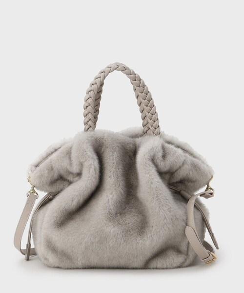 UNTITLED(アンタイトル)の「◆【2WAY/クリスマスギフト】ドロストフェイクファーバッグ(ショルダーバッグ・レディース・ダークグレー/ベージュ/ライトグレー/ダークブラウン・99)」の11枚目の写真