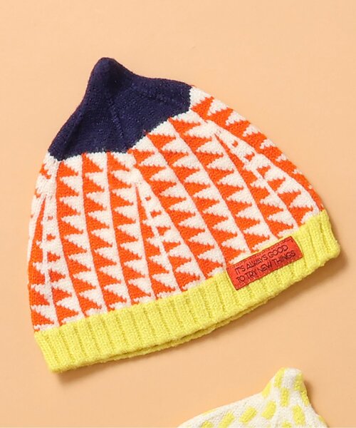 BREEZE（ブリーズ）の「カラフルとんがりベビー帽子（ニットキャップ/ビーニー・キッズ・イエロー/ネイビー/レッド/ライム・48/46）」の3枚目の写真