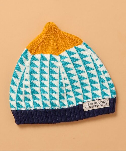 BREEZE（ブリーズ）の「カラフルとんがりベビー帽子（ニットキャップ/ビーニー・キッズ・イエロー/ネイビー/レッド/ライム・48/46）」の4枚目の写真