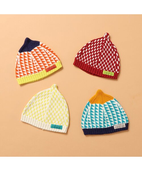 BREEZE（ブリーズ）の「カラフルとんがりベビー帽子（ニットキャップ/ビーニー・キッズ・イエロー/ネイビー/レッド/ライム・48/46）」の5枚目の写真