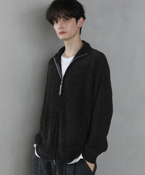 ETELIO（エテリオ）の「モールヤーンドライバーズニット（ニット/セーター・メンズ・アイボリー/モカ/ブルーグレー/ブラック・S/M/L）」の12枚目の写真