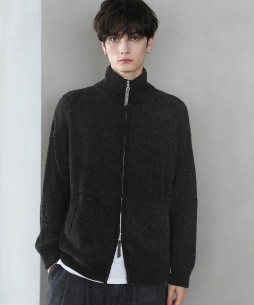 ETELIO（エテリオ）の「モールヤーンドライバーズニット（ニット/セーター・メンズ・アイボリー/モカ/ブルーグレー/ブラック・S/M/L）」の14枚目の写真